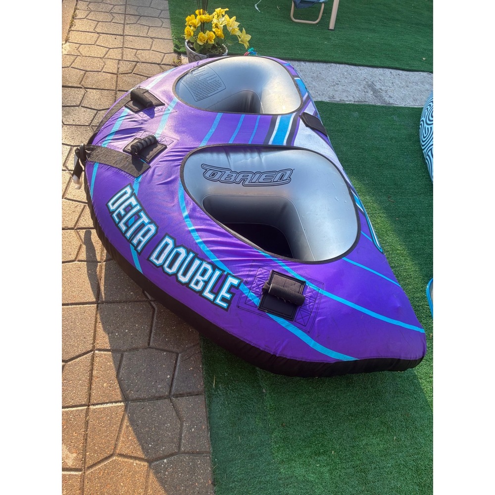O'Brien Delta Double Towable Tube 2 Person Purple Inflatable Boat Water Tube